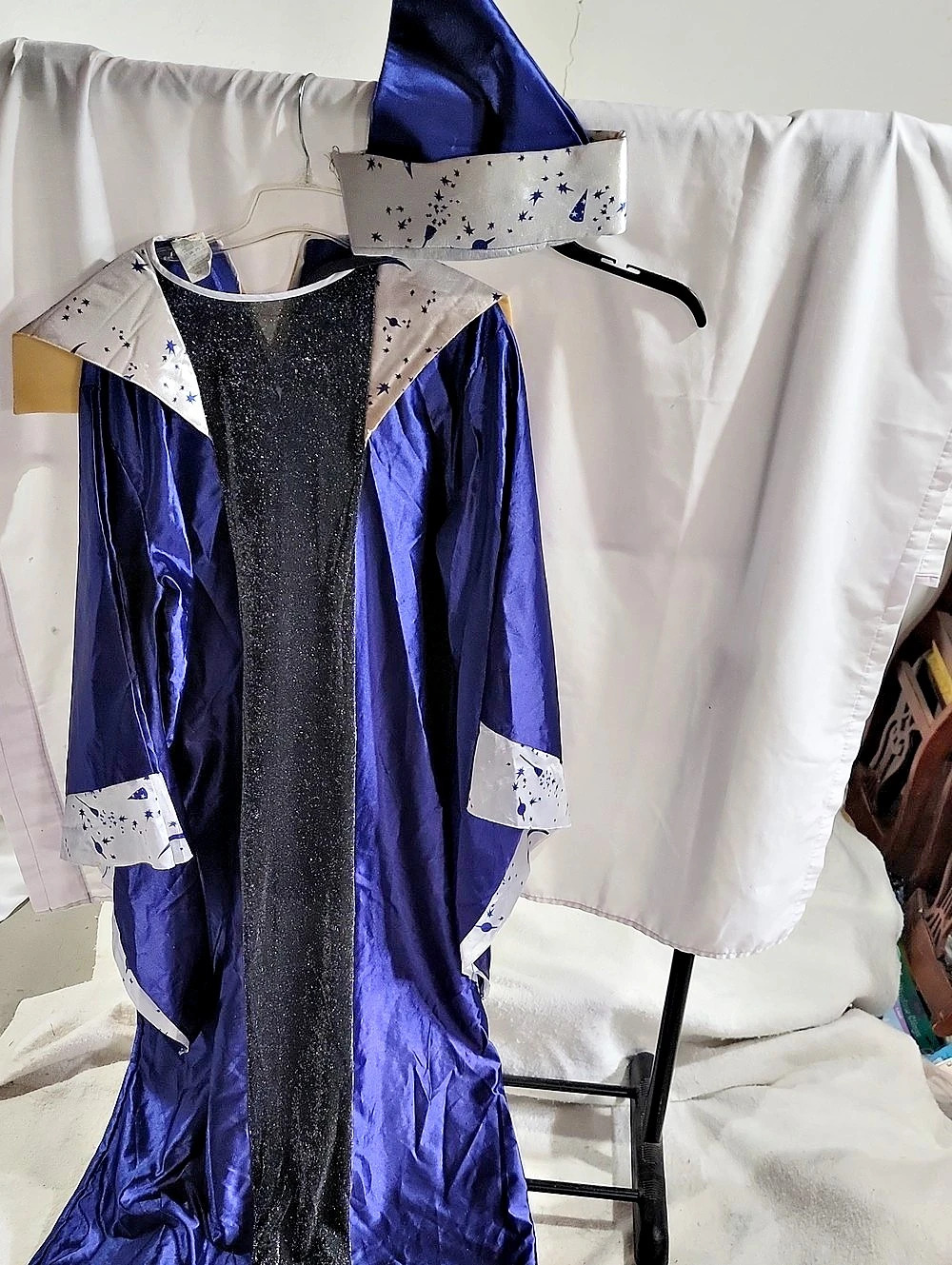Vintage 1990's Disguise Inc Wizaed Sorcerer Magician Costume Robe And Hat